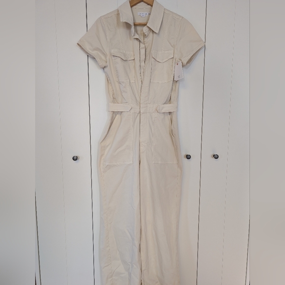 Good American Cream Denim Overalls - Picture 3 of 9